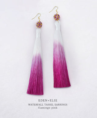 Waterfall Tassel Earrings - Flamingo Pink