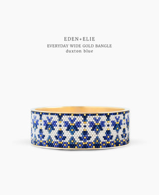 Everyday Wide Gold Bangle - Duxton Blue