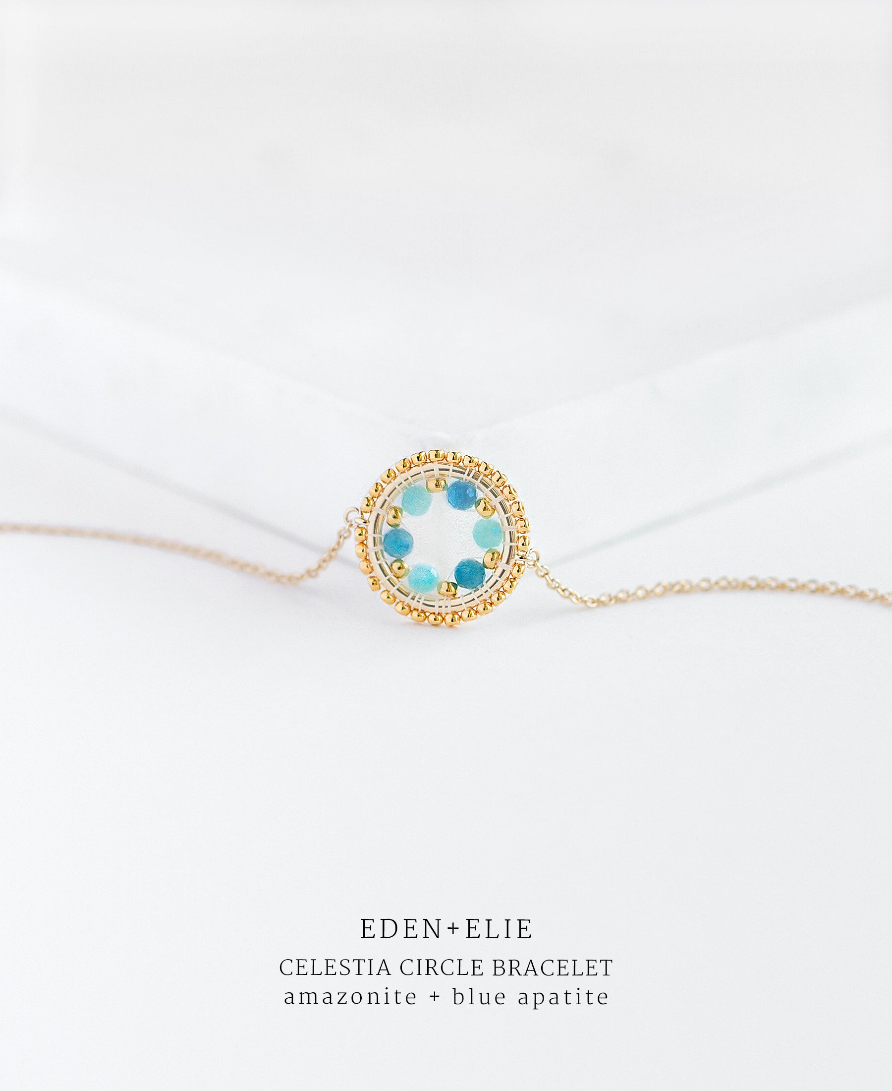 EDEN + ELIE Celestia Circle Bracelet - Amazonite + Blue Apatite