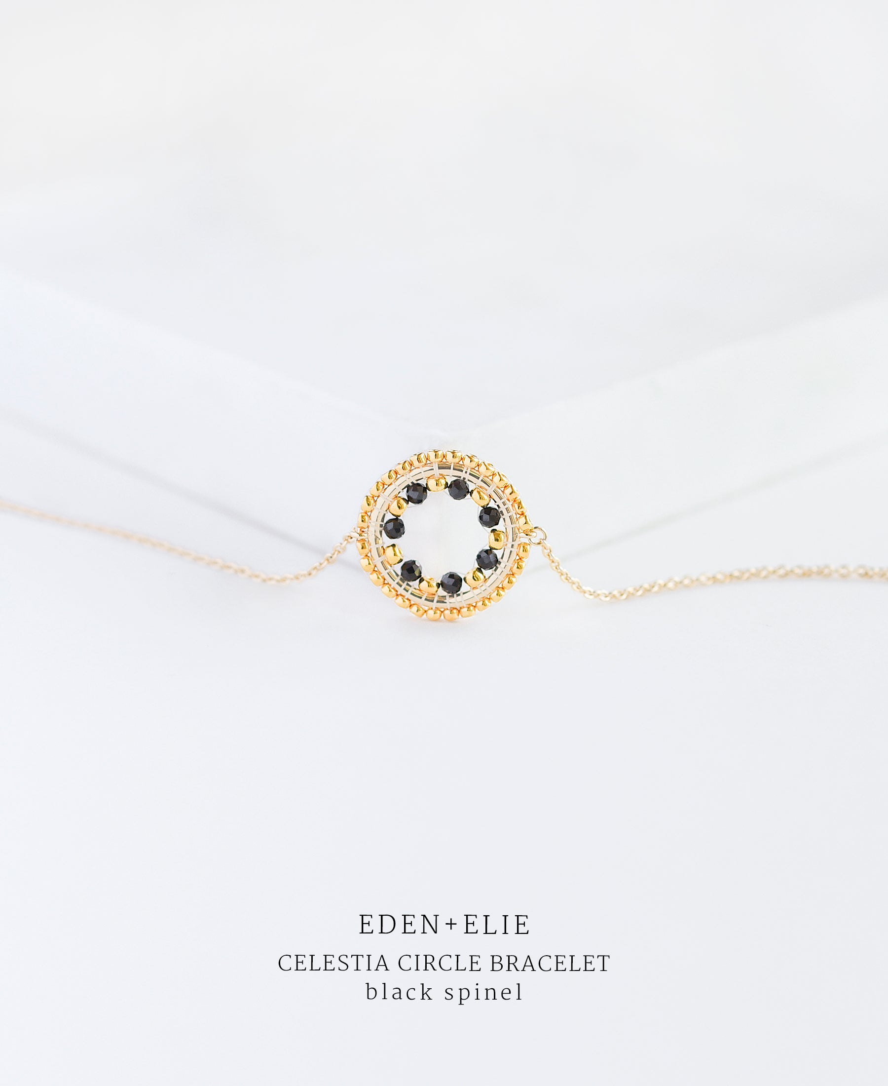 EDEN + ELIE Celestia Circle Bracelet - Black Spinel (Small)