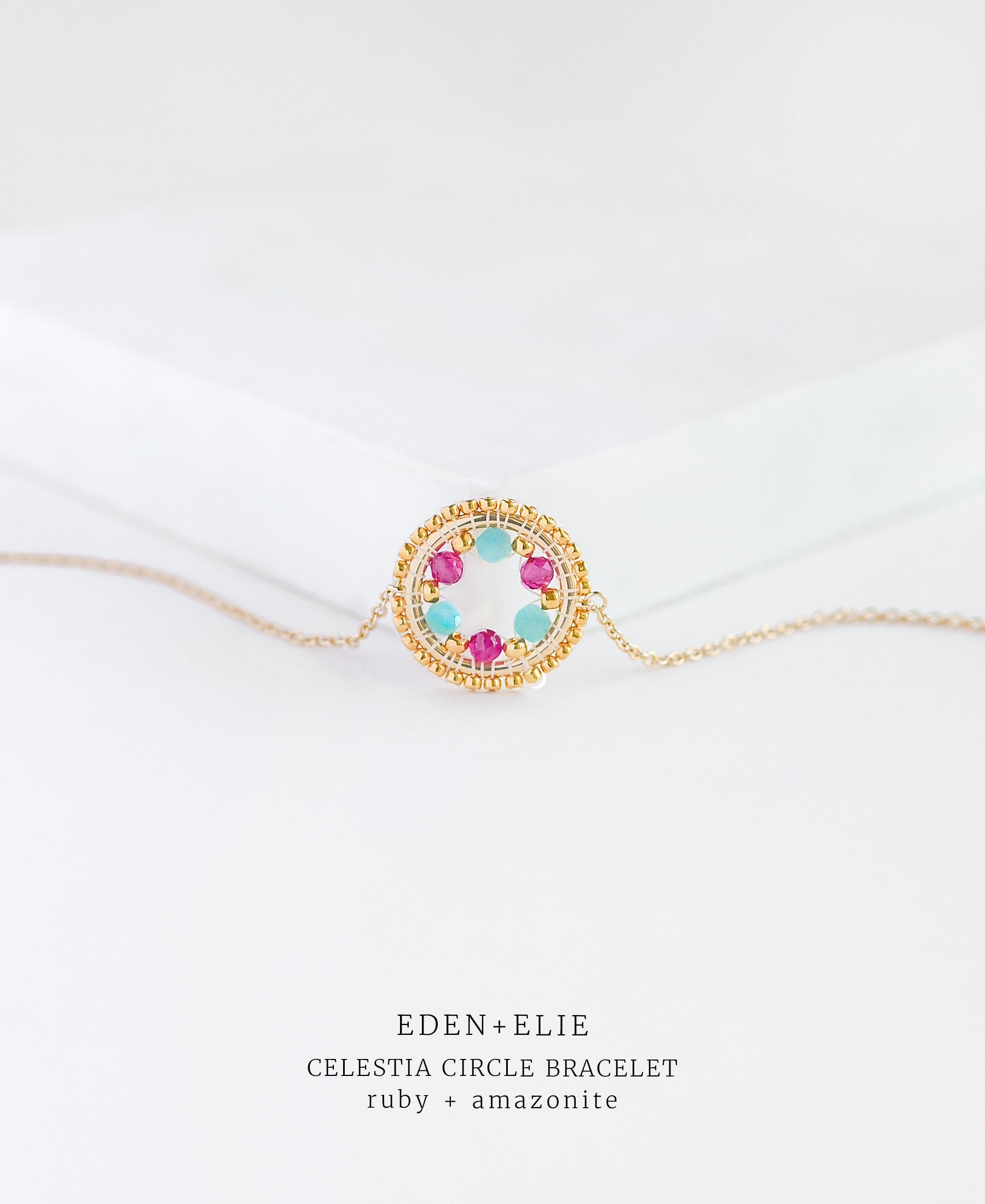 EDEN + ELIE Celestia Circle Bracelet - Ruby + Amazonite