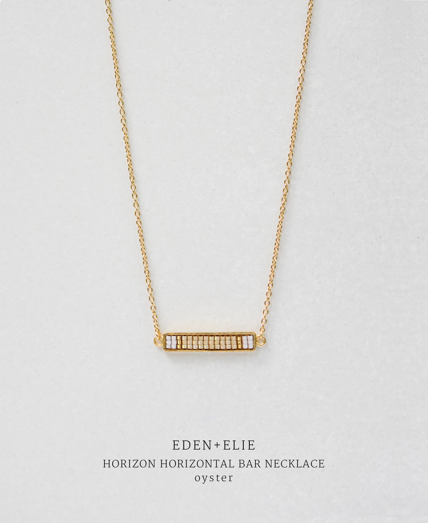 EDEN + ELIE Horizon Horizontal bar necklace - light oyster