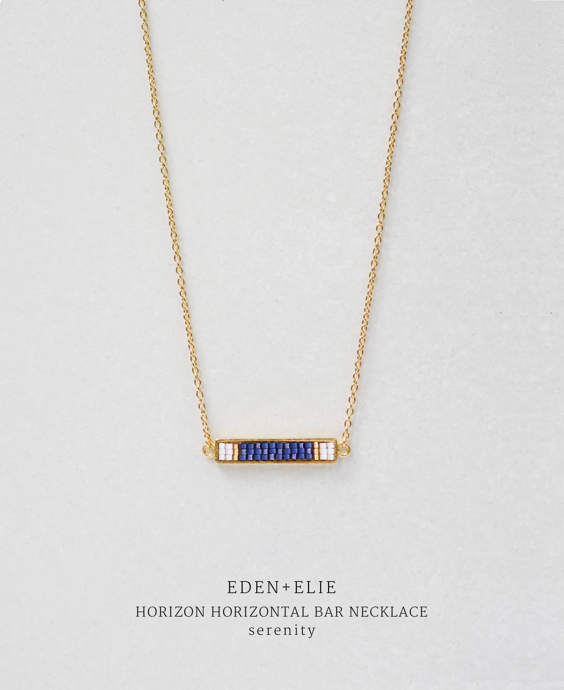 EDEN + ELIE Horizon Horizontal bar necklace - serenity blue