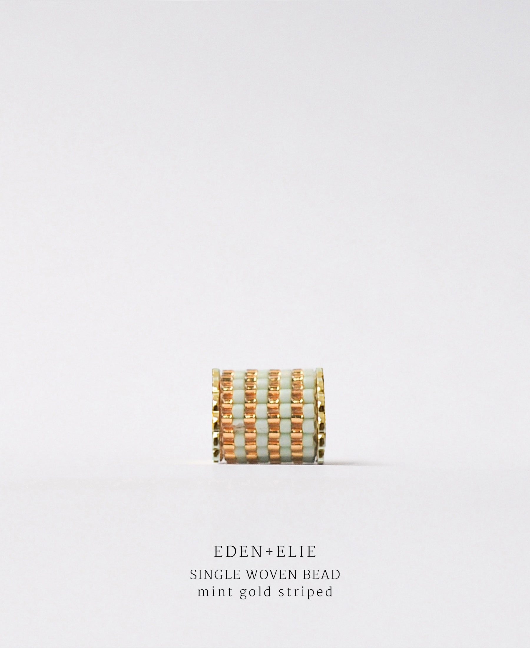EDEN + ELIE Necklace Bar single bead + optional chain - mint gold striped